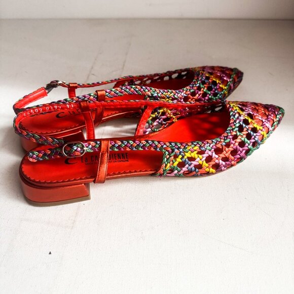 Le Canadienne PLAYFUL SLINGBACK WOVEN LEATHER FLAT 11 - Picture 6 of 6